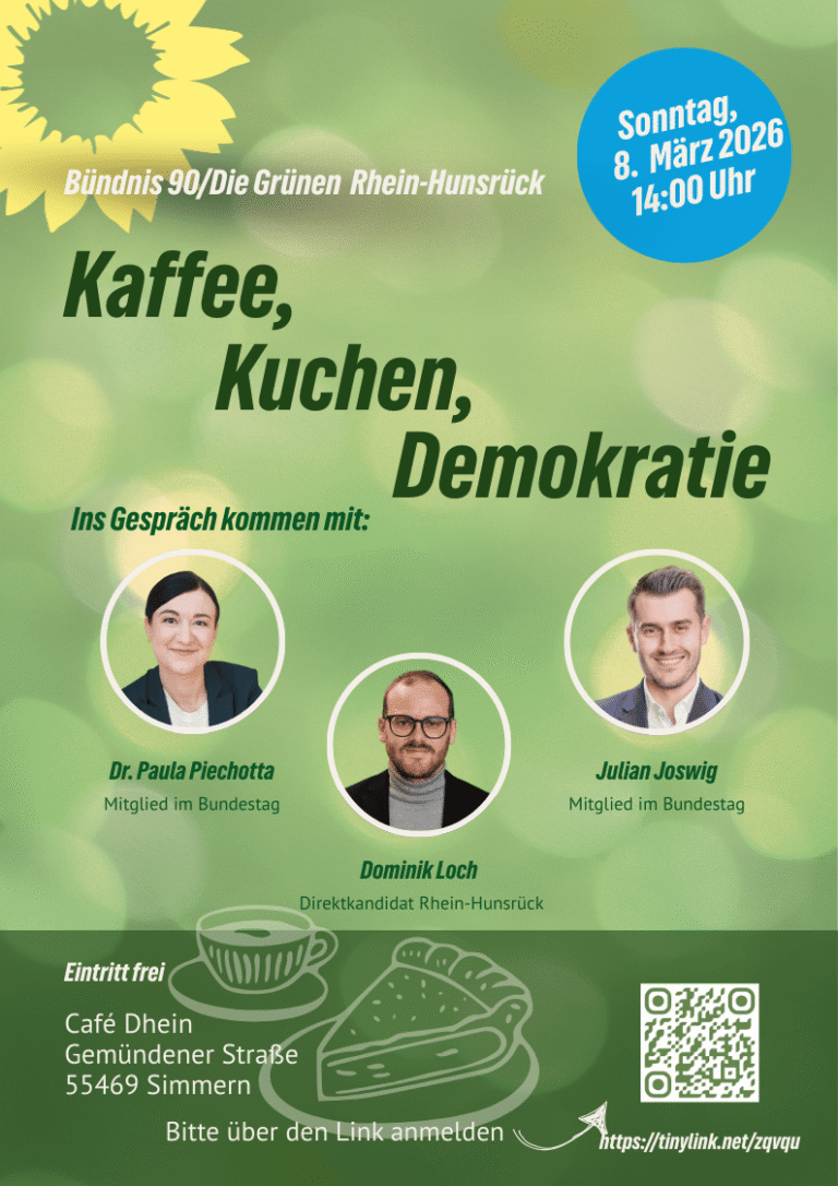 Kaffee, Kuchen, Demokratie mit Dr. Paula Piechotta MdB